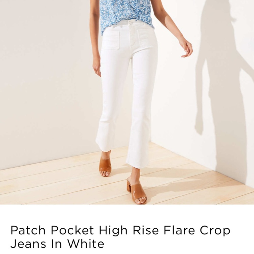 LOFT Patch Pocket High Rise White Jean